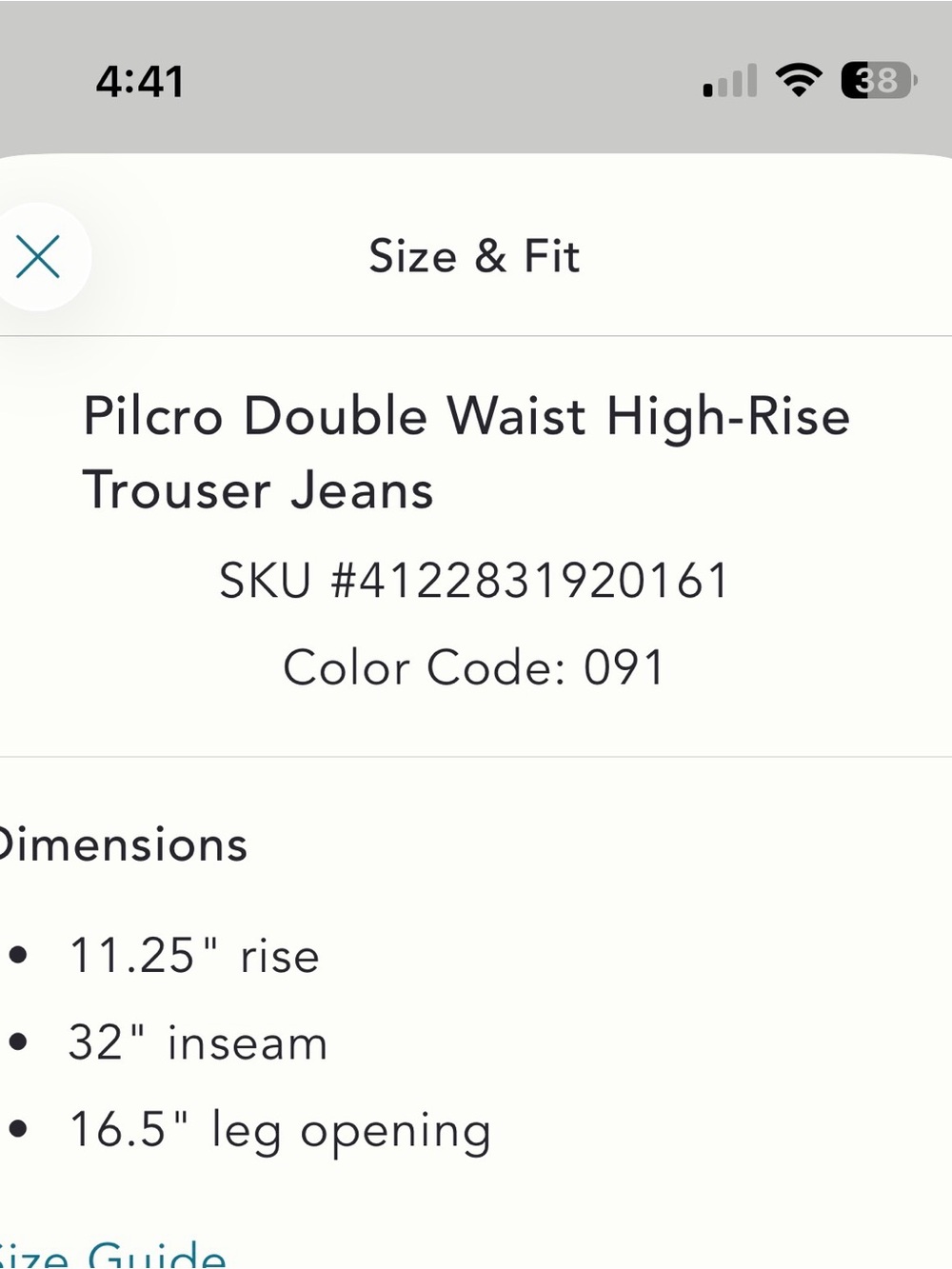 Pilcro Double Waist Wide-Leg High-Rise Dark Blue Trouser Jeans 25 - Picture 8 of 8